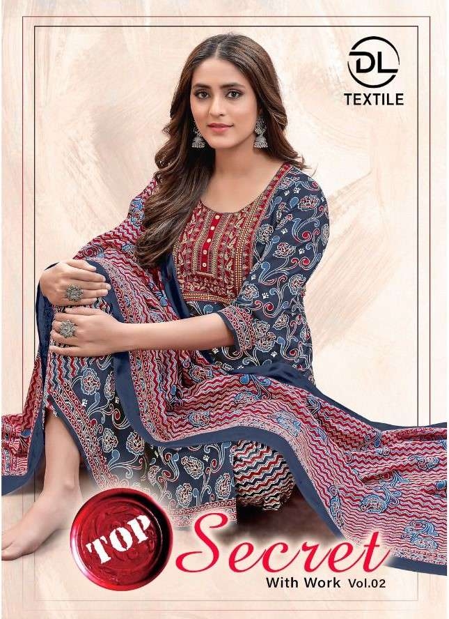 dl textiles secret vol 2 series 1110 to 1119 readymade cotton neck work salwar kameez in wholesale surat