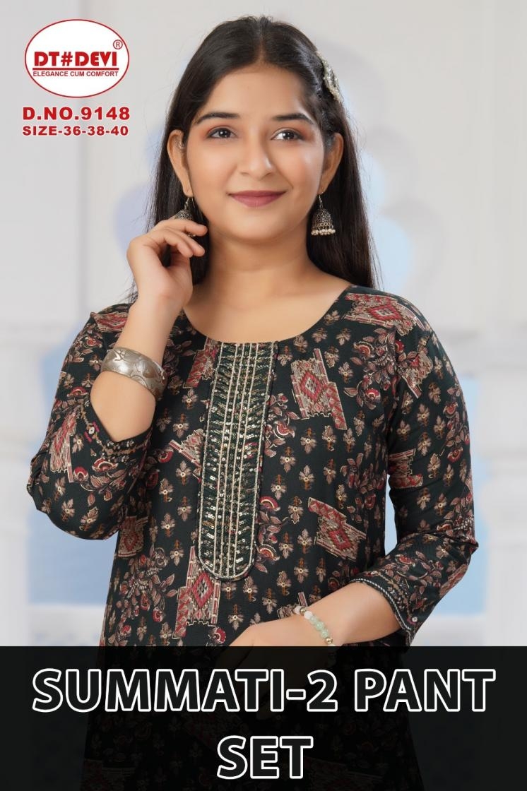 dt devi summati vol 2 pant set readymade 9148 rayon fancy combo kids suit in wholesale surat