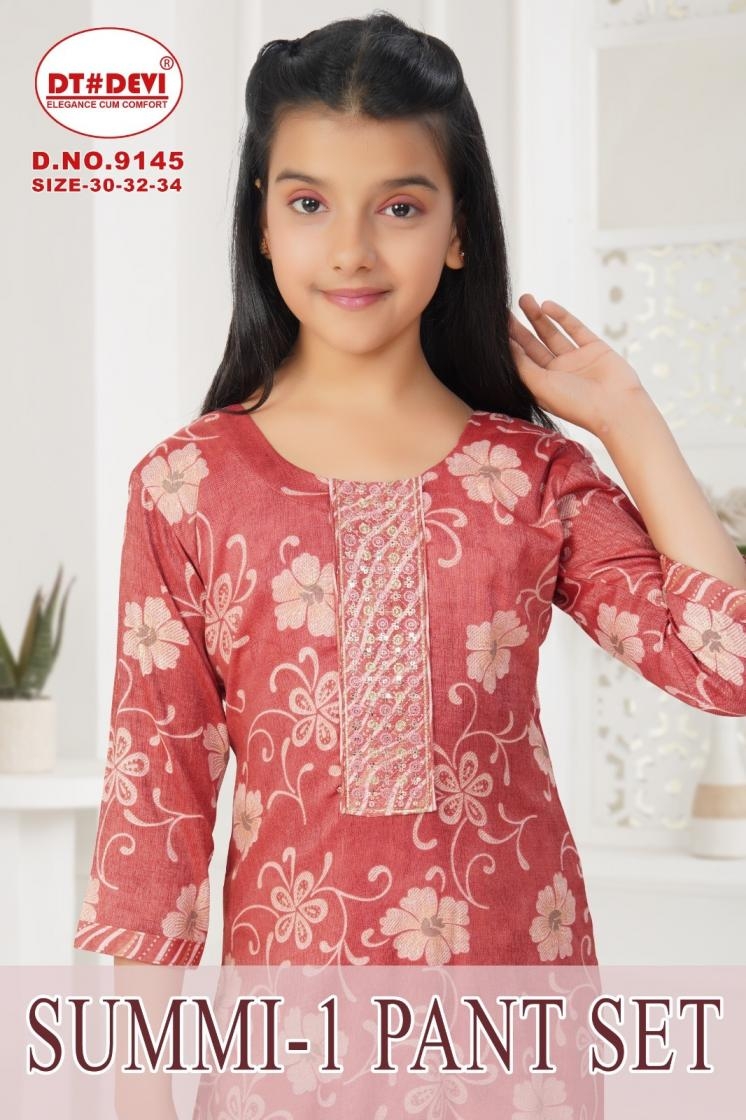  dt devi summi vol 1 pant set 9145 capsule readymade kids combo suit in wholesale surat