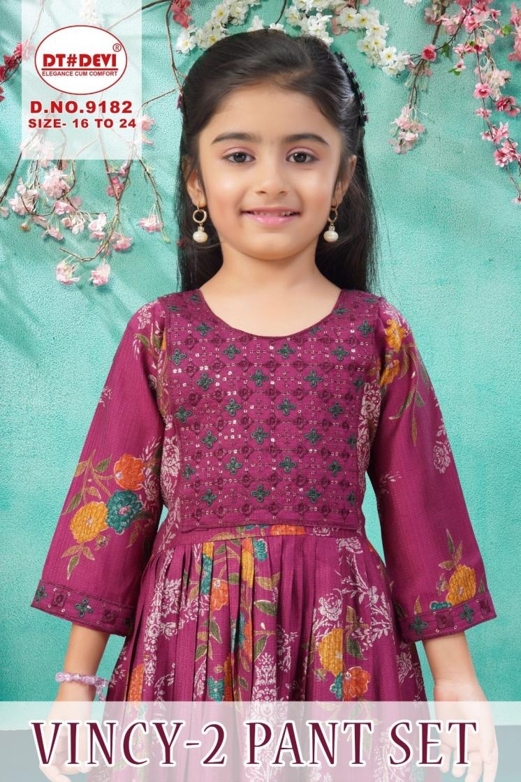 dt devi vincy vol 2 pant set 9182 vetican readymade combo kids suit in wholesale surat
