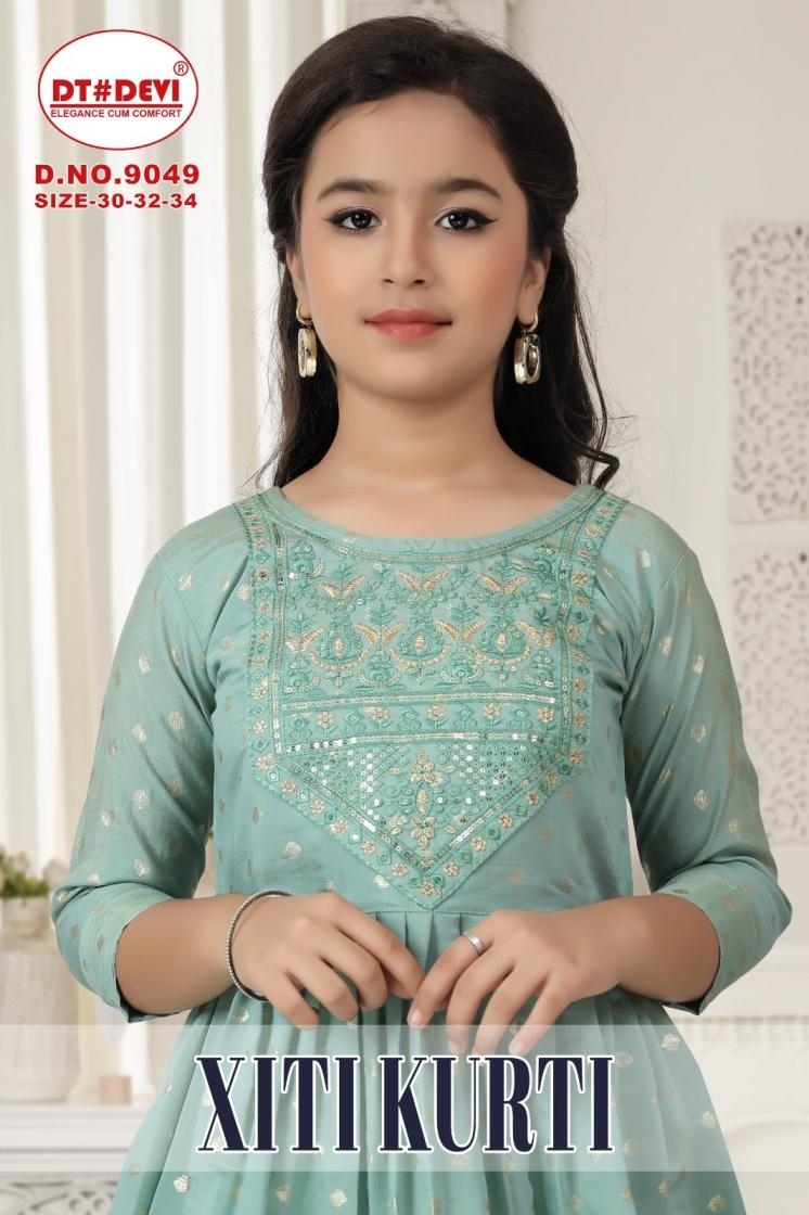 dt devi xiti kurti 9049 roman shimmer wholesale kurti