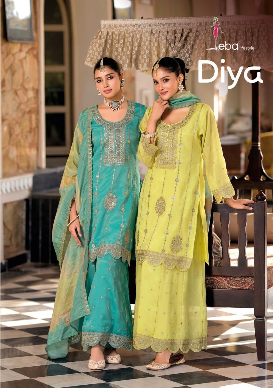 eba lifestyle diya 1860 to1861 simar readymade exclusive plazzo kurti with dupatta in wholesale surat