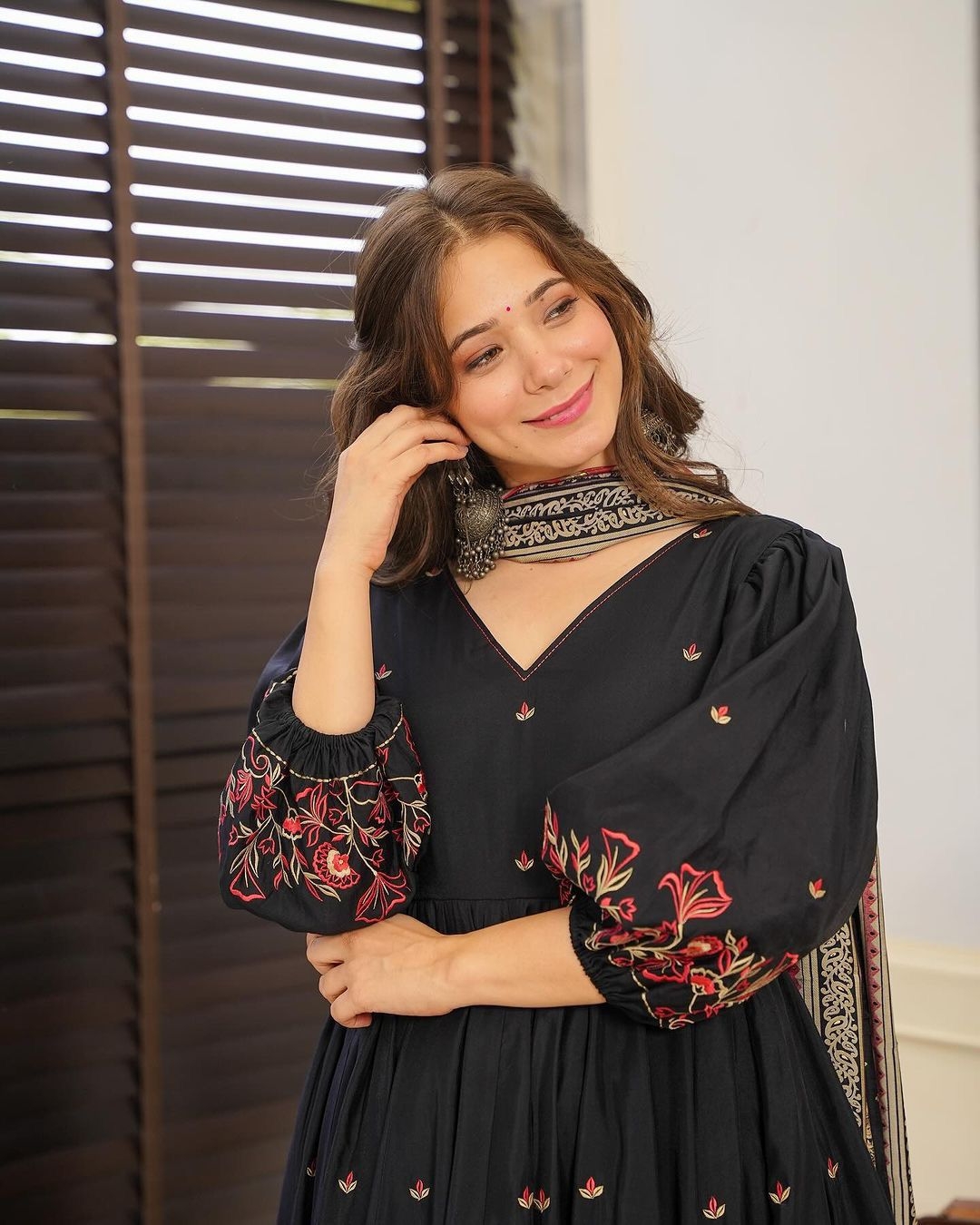 Featuring soothing yet Slub cotton Febric with sequence embroidery Gown with dupatta