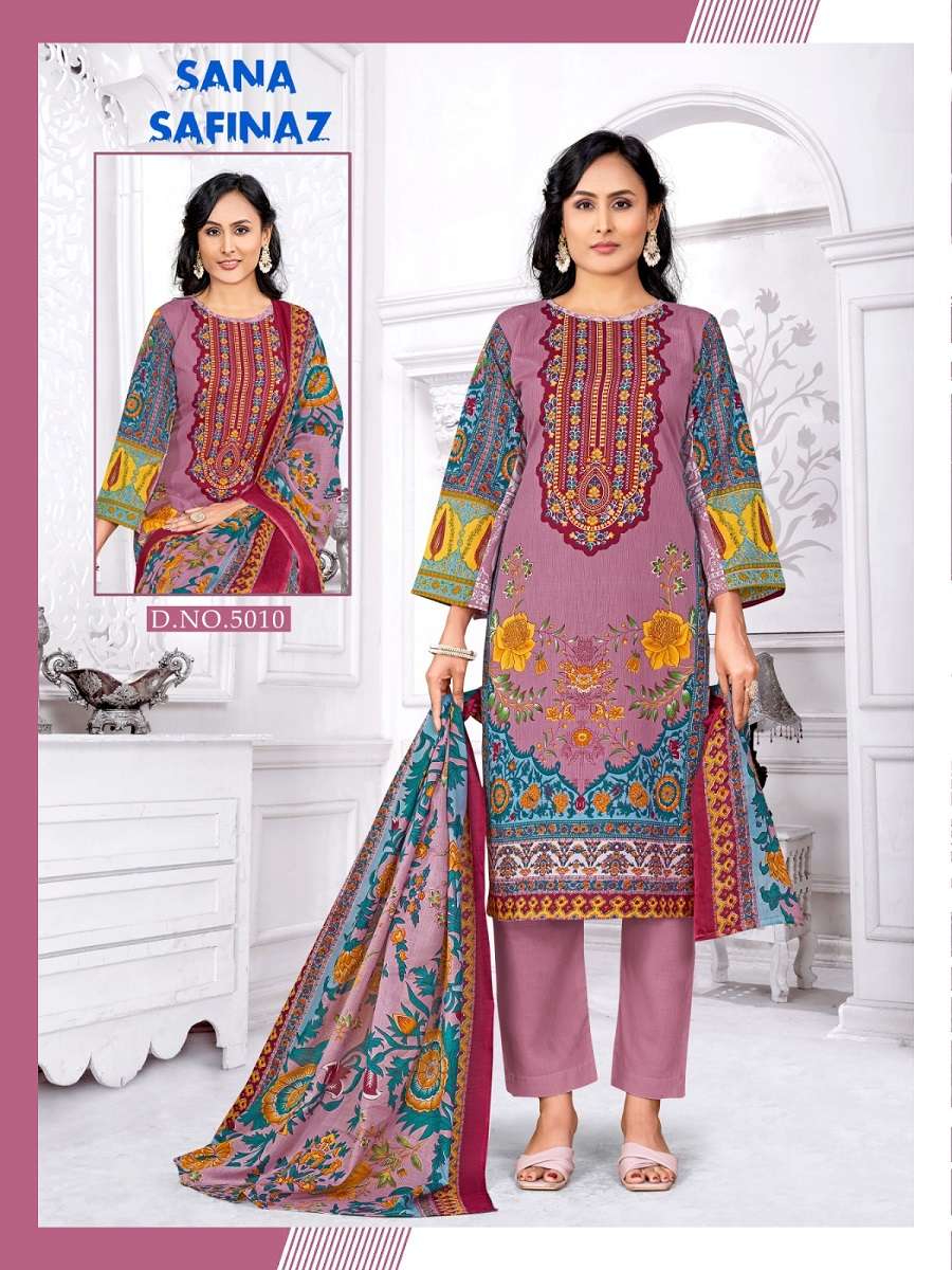 Ganesha Sana safinaz Vol-5 series 5004 to 5011 cotton salwar kameez in wholesale surat