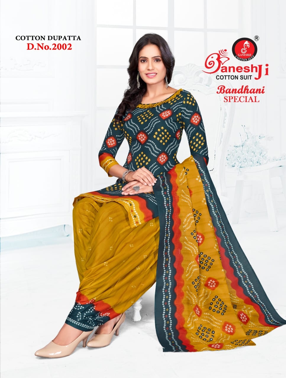 Ganeshji Bandhani Special Vol-2 series 2001 to 2010 cotton printed salwar kameez in wholesale surat