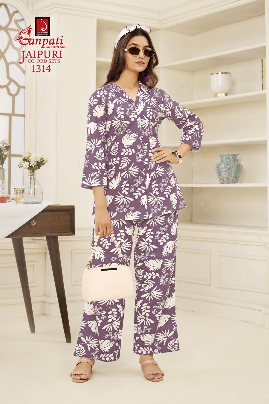 Ganpati Jaipuri Vol-13 series 1308 to 1322 cotton printed designer Cord Set in wholesale surat