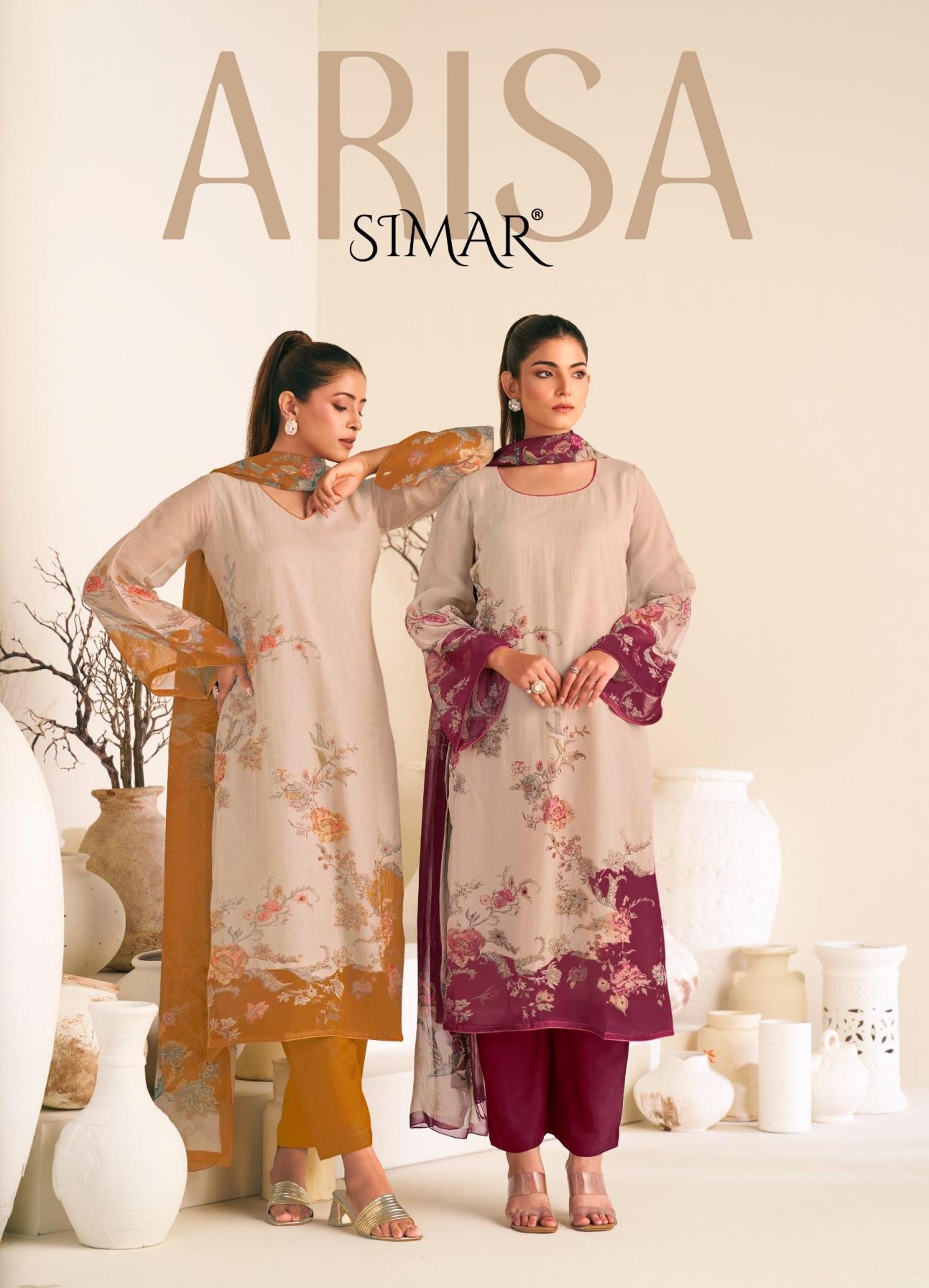 glossy arisa series 8199 A to D simar viscose simar hit design salwar kameez in wholesale surat