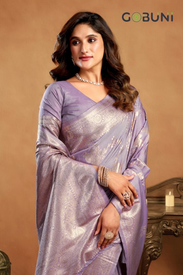 gobuni presents srivalli series 1001 to 1004 luxurious silk sarees in wholesale surat