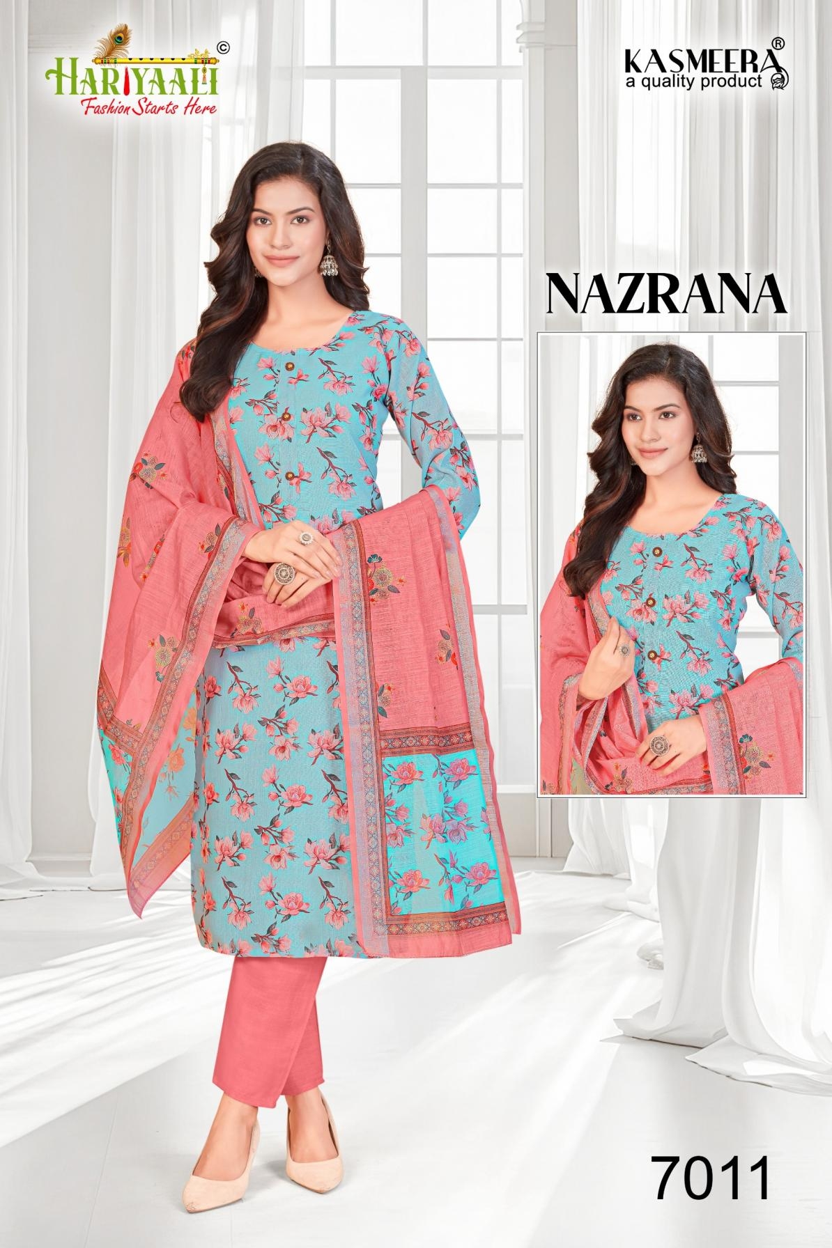 hariyaali nazrana vol 7 series 7002-7017 linen wholesale suit 