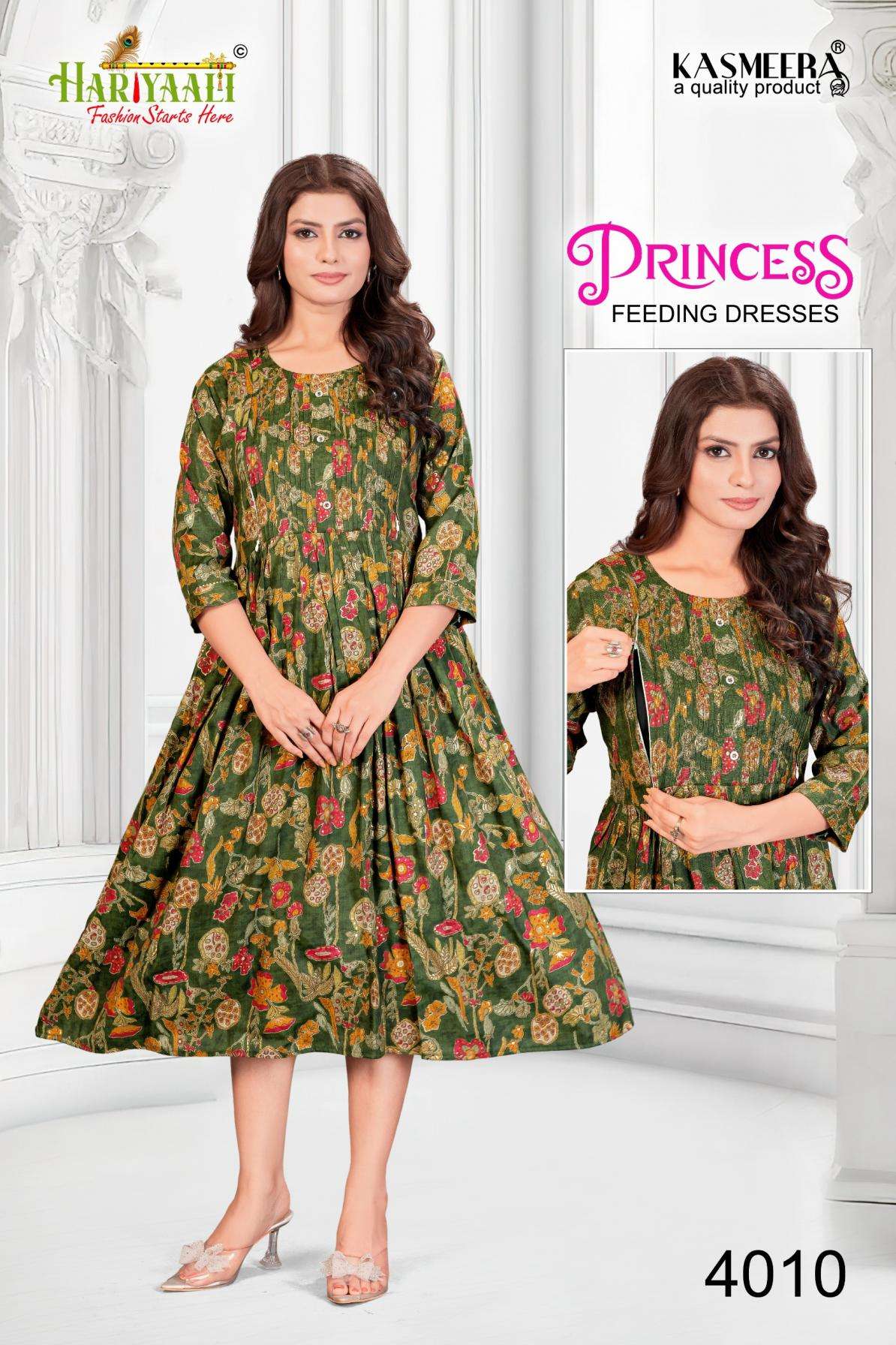 hariyaali princess vol 4 series 4005 to 4023 rayon capsule readymade combo set feeding kurti in wholesale surat