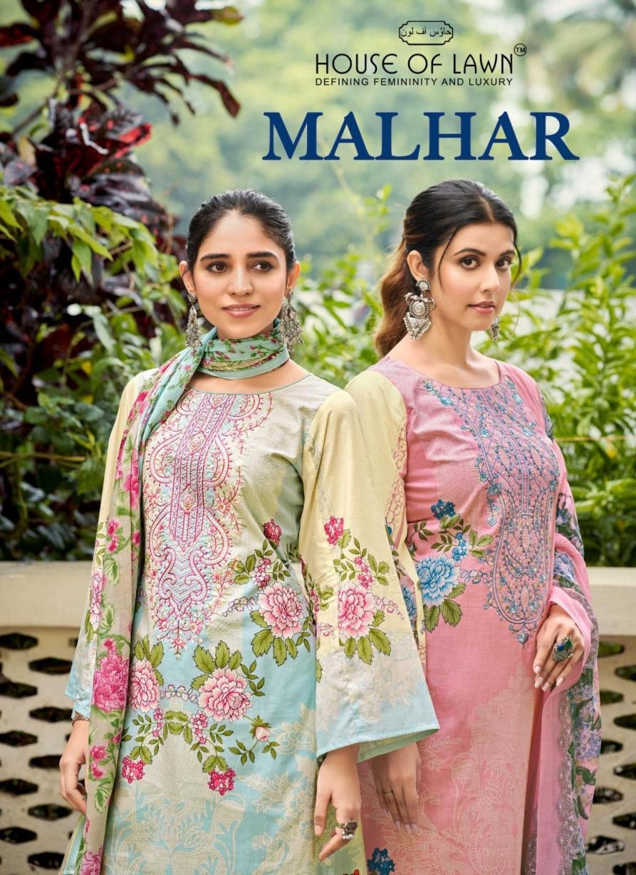 house of lawn malhar series 1001 to 1006 pretty look pakistani salwar kameez in wholesale surat