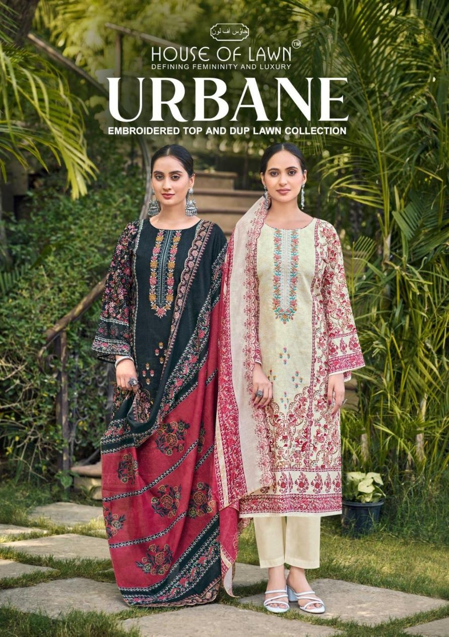 house of lawn urbane series 1001 to 1006 cotton fancy pakistani salwar kameez in wholesale surat