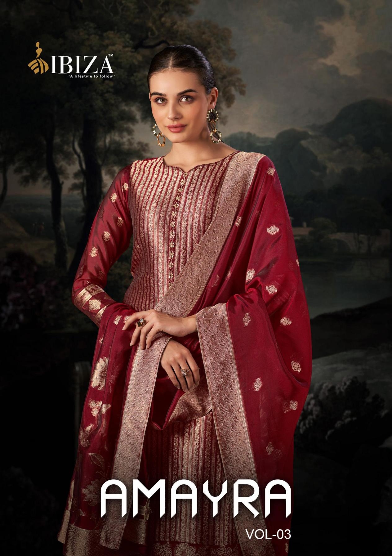 ibiza amayra vol 3 series 13001 to 13004 banglory silk jacquard traditional salwar kameez in wholesale surat