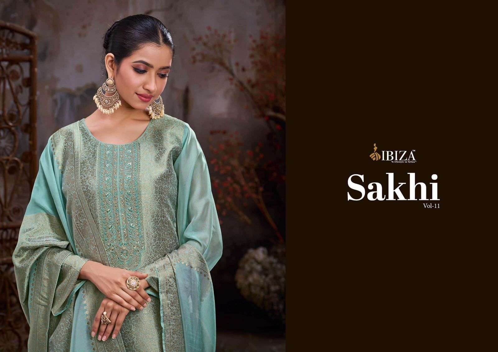 ibiza SAKHI VOL 11 series 2331 to 2334 banglory silk jacquard pretty look salwar kameez in wholesale surat