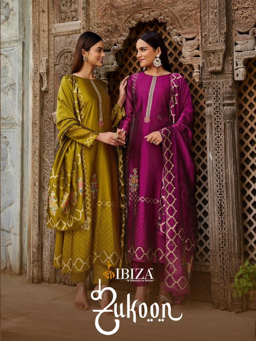  ibiza sukoon series 16014 to 16017 banglory silk jacquard modern salwar kameez in wholesale surat