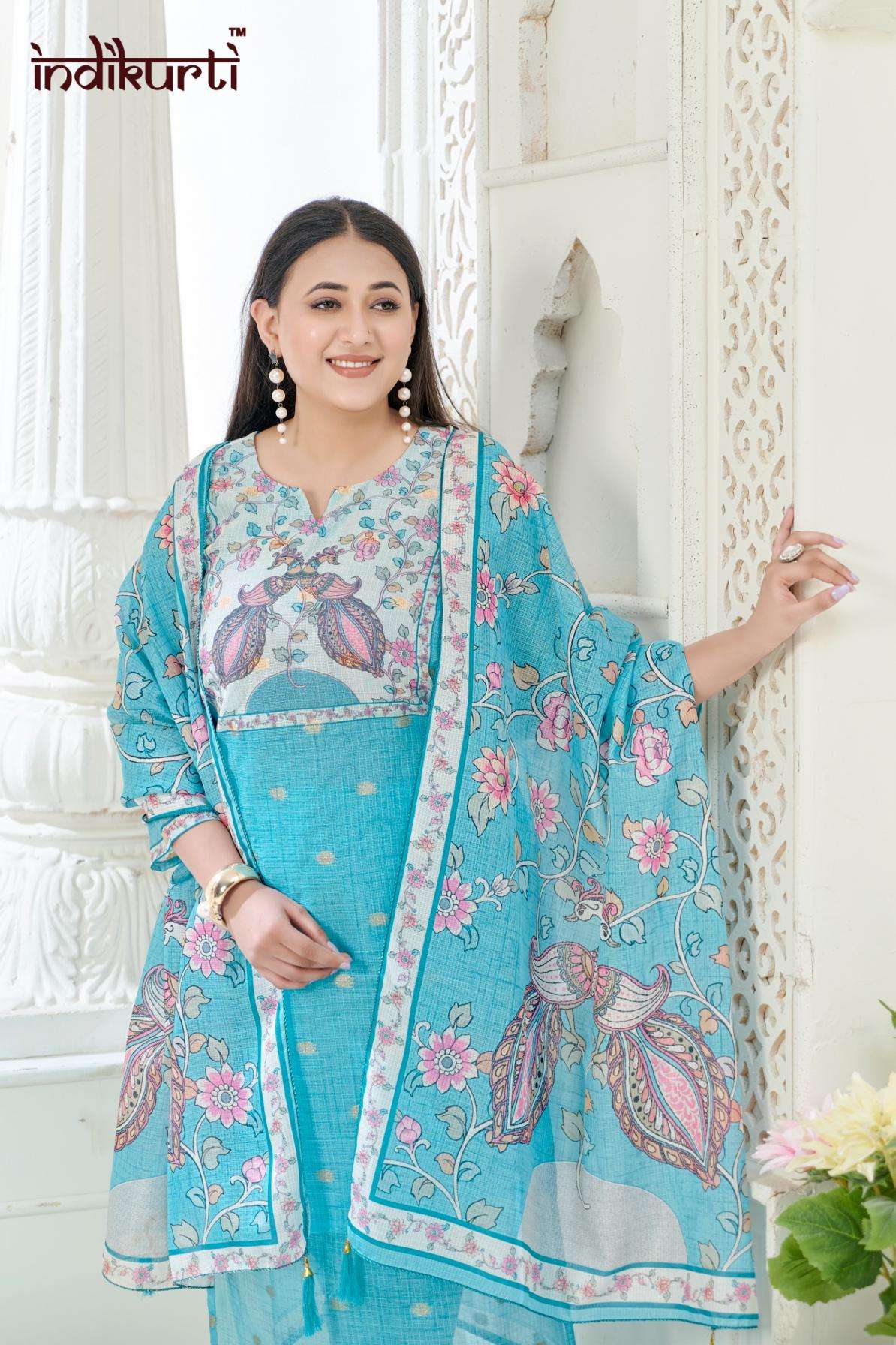 indikurti shivani vol 5 readymade kota chex jacquard combo suit in wholesale surat