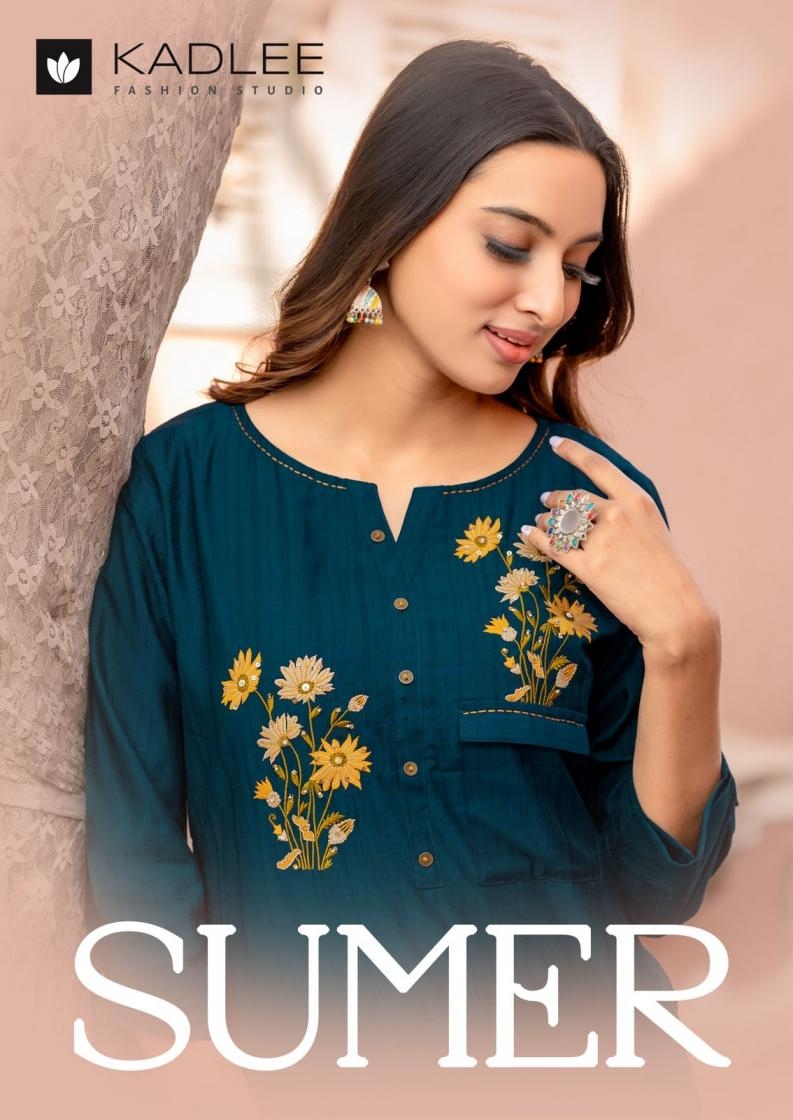 kadlee sumer series 2001 to 2006 rayon readymade classic long kurtis in wholesale surat
