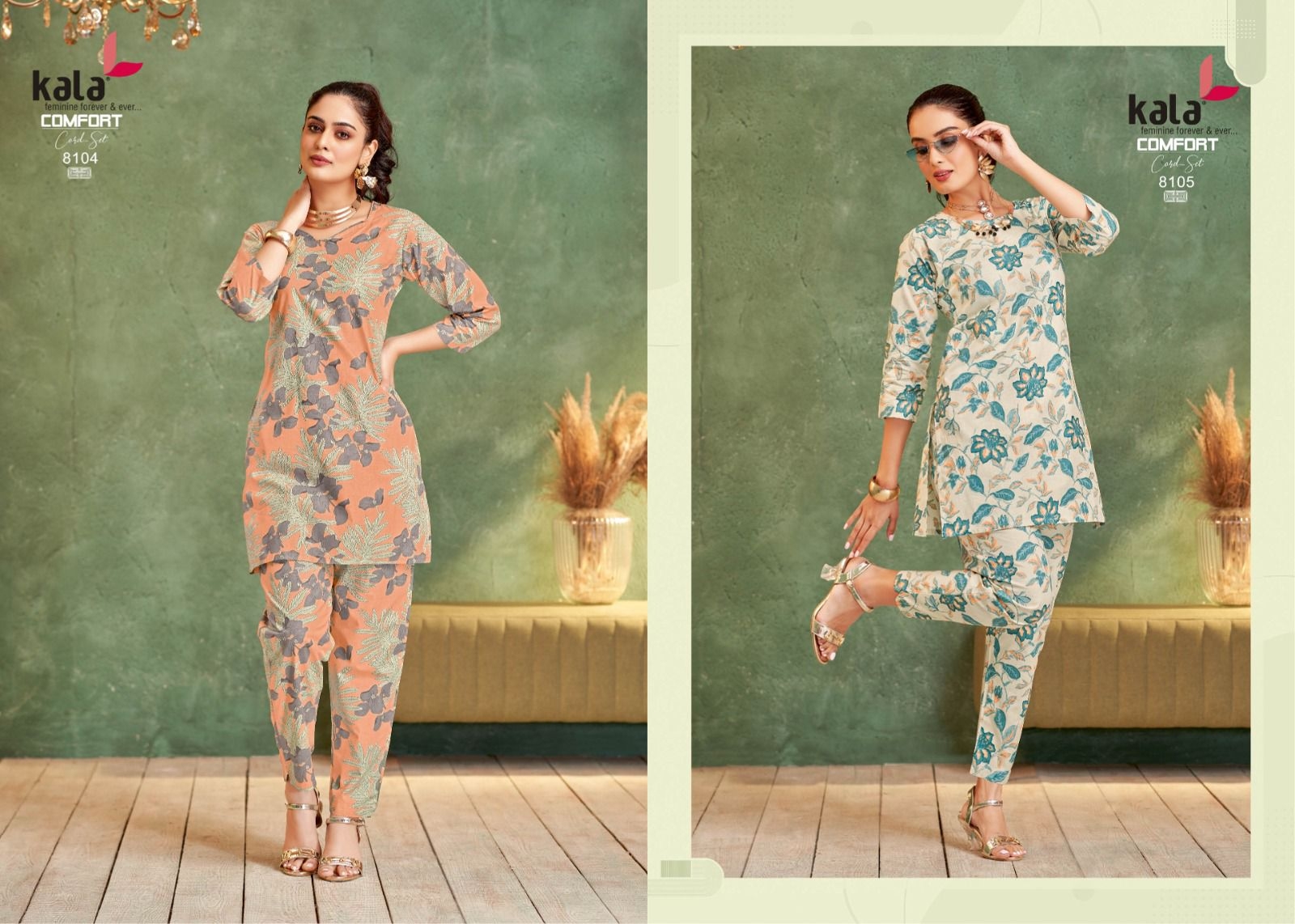 Kala Comfort Vol-4 series 8101 to 8112 Pure Cotton Printed Cord Set in wholesale surat