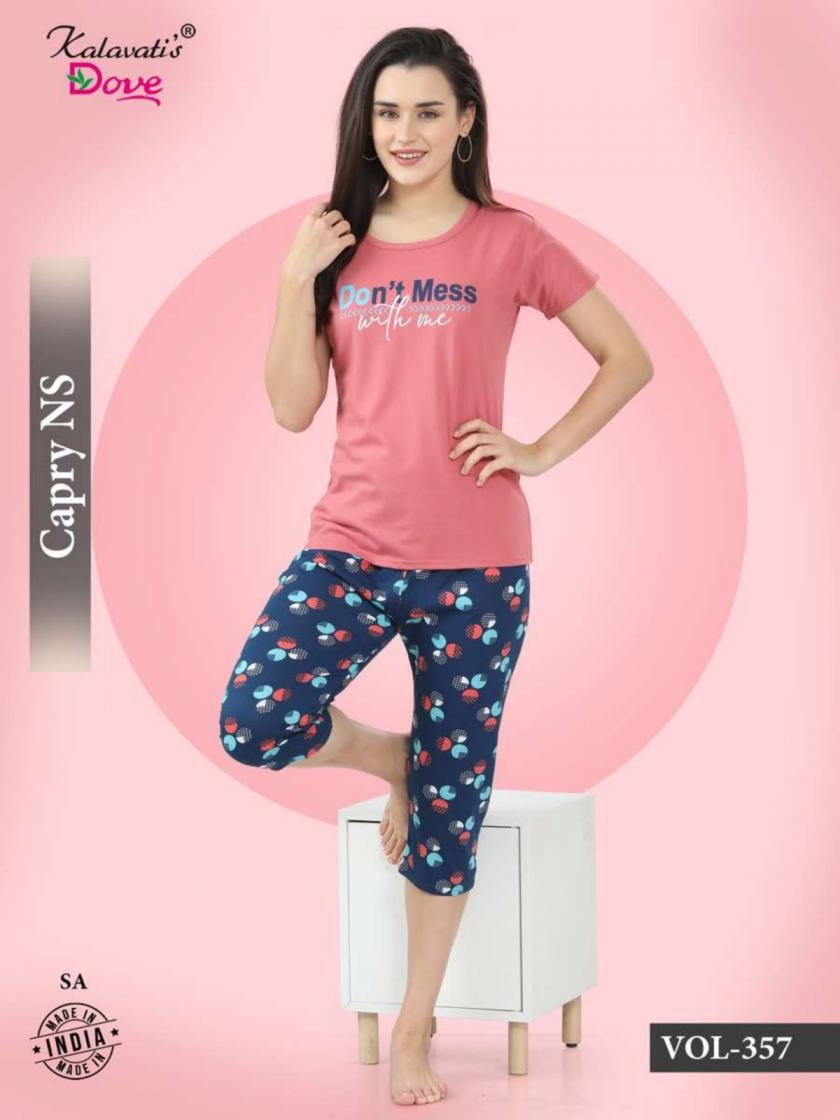 kalavatis dove vol 357 cotton hosiery readymade combo night suit in wholesale surat