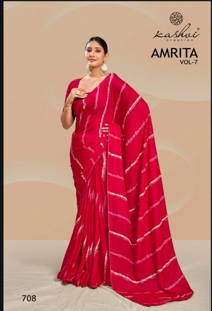 Kashvi amrita vol 7 series 701-708 dull moss wholesale saree