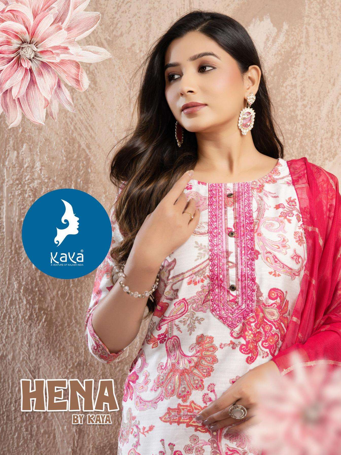kaya launch hena series 01 to 06 vertican print readymade salwar kameez in wholesale surat