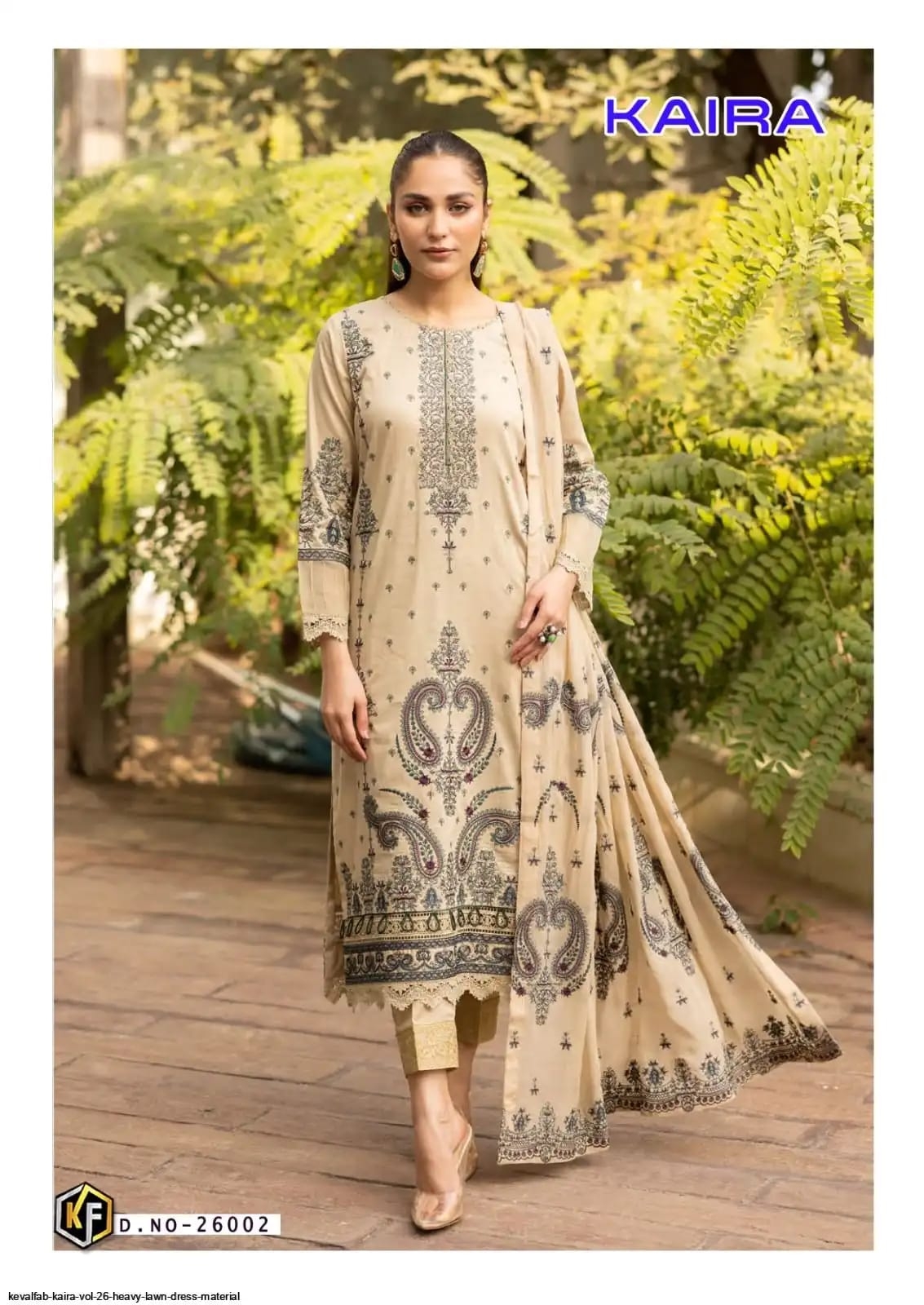 Keval Kaira Vol-26 series 26001 to 26006 Pure Lawn Cotton Printed Readymade Karachi Kurti Pant With Dupatta in wholesale surat