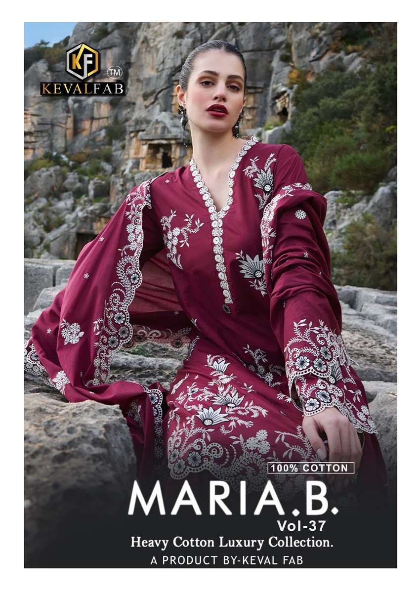 Keval Maria B Vol-37 series 37001-37006 Pure Heavy Cotton wholesale suit 