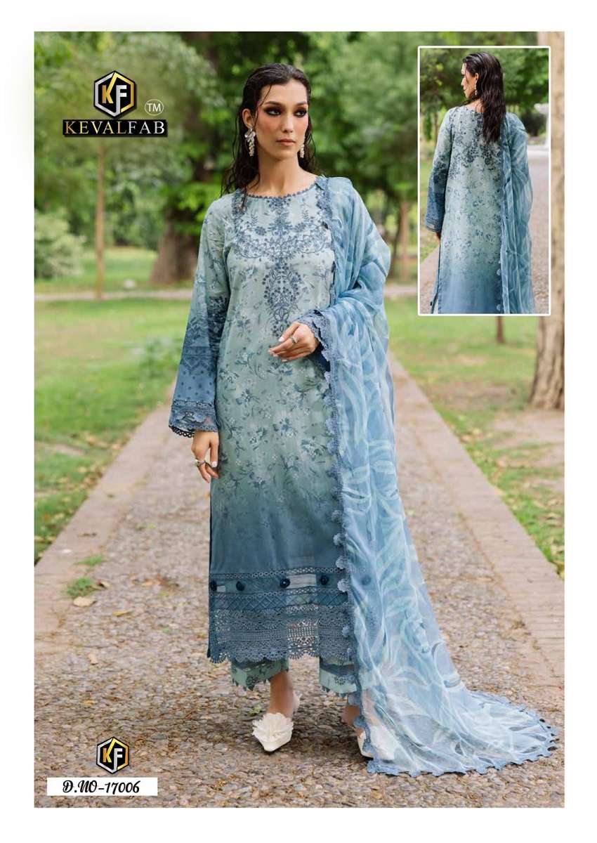 Keval maryum Maria vol-17 series 17001 to 17006 Pure Cotton Printed salwar kameez in wholesale surat