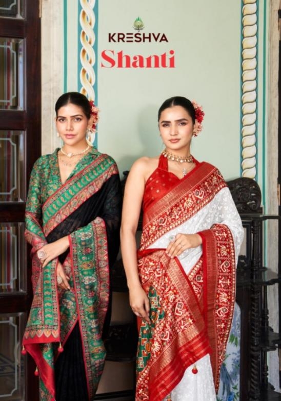 kreshva shanti series 2047 to 2052 georgette luknowi work stylish saree in wholesale surat