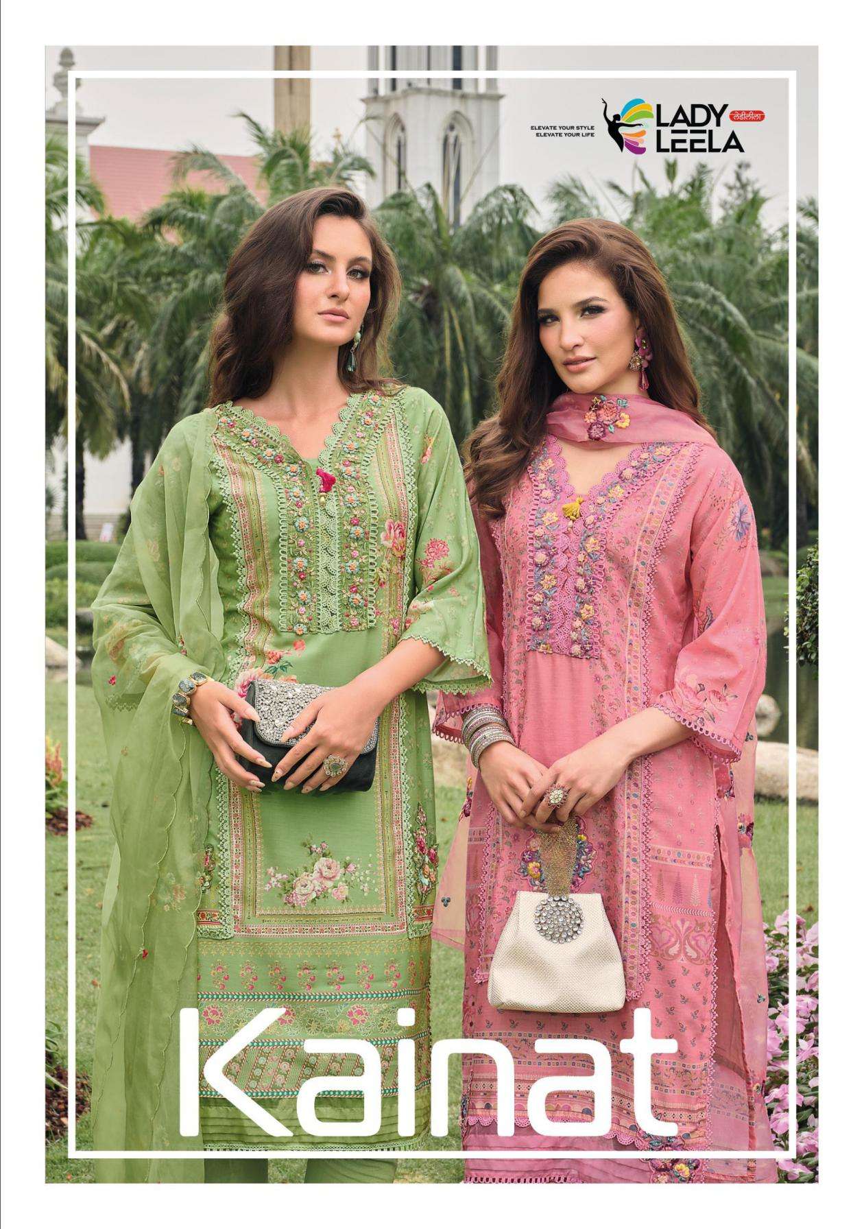 lady leela kainat series 31091 to 31096 muslin print handwork readymade fashionable salwar kameez in wholesale surat