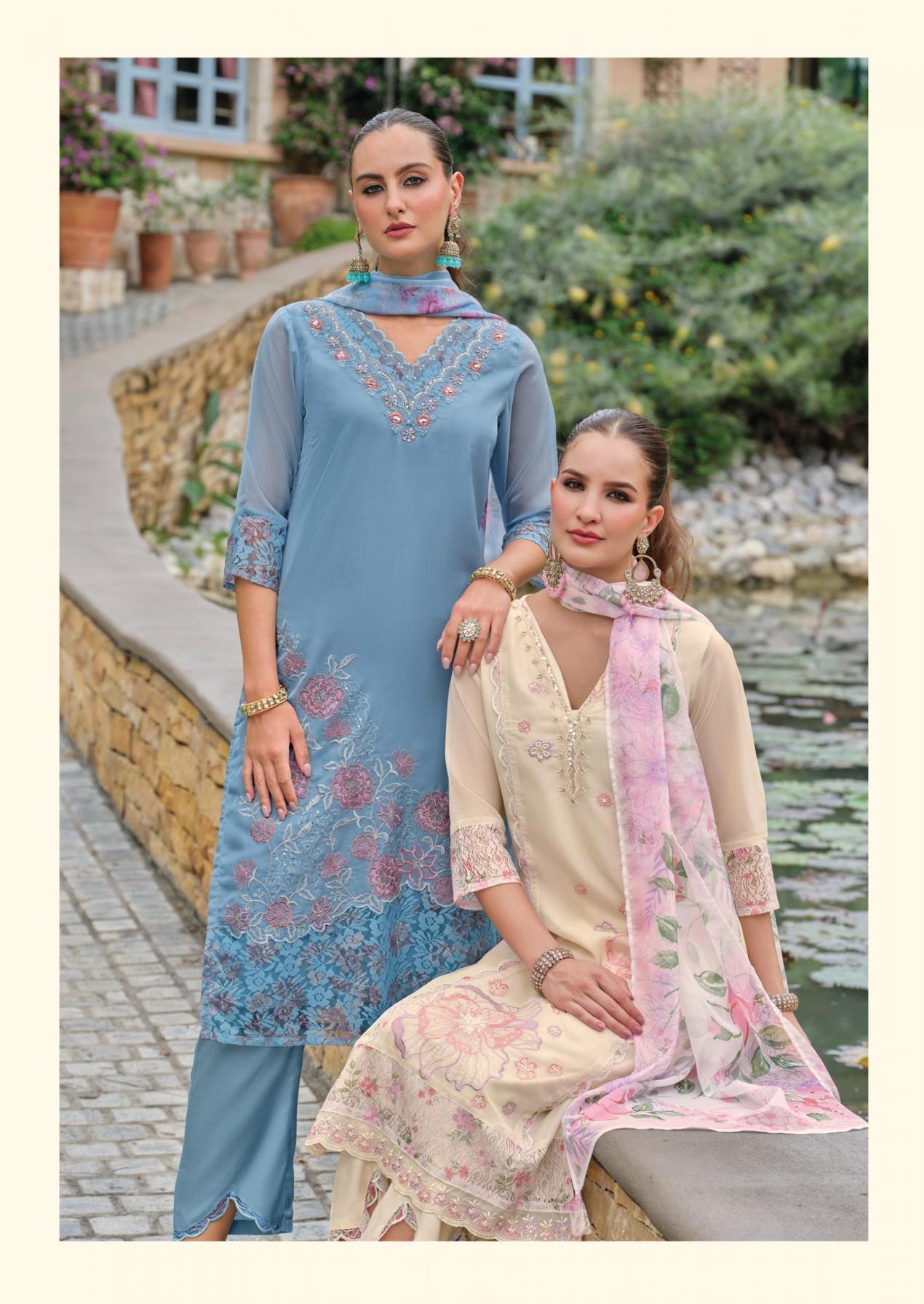 lady leela launch inaya vol 3 series 31151 to 31154 organza readymade stylish salwar kameez in wholesale surat