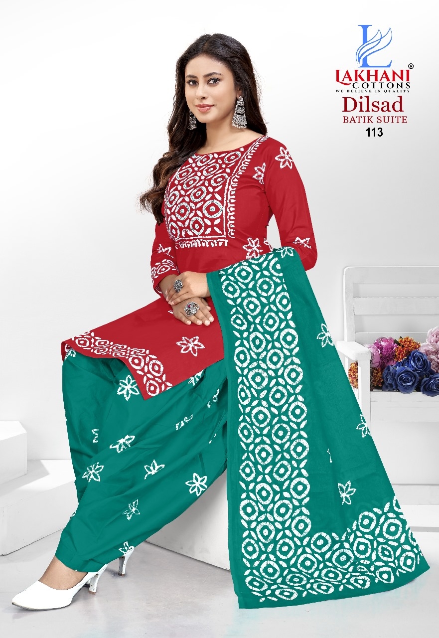 Lakhani Dilsad Wax Batik series 108 to 117 Pure Cotton Printed salwar kameez in wholesale surat