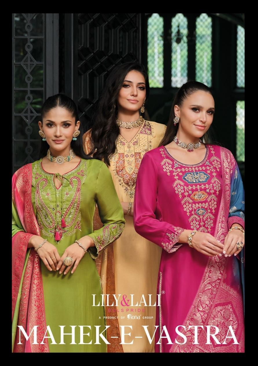 lily & lali mahek e vastra series 26901 to 26904 viscose readymade trendy suit in wholesale surat