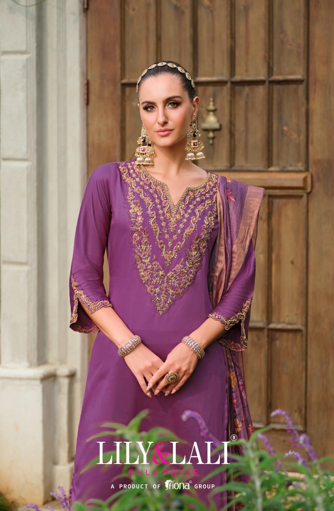 lily & lali mehzabeen series 26651 to 26654 exclusive design viscose gaji silk readymade salwar kameez in wholesale surat