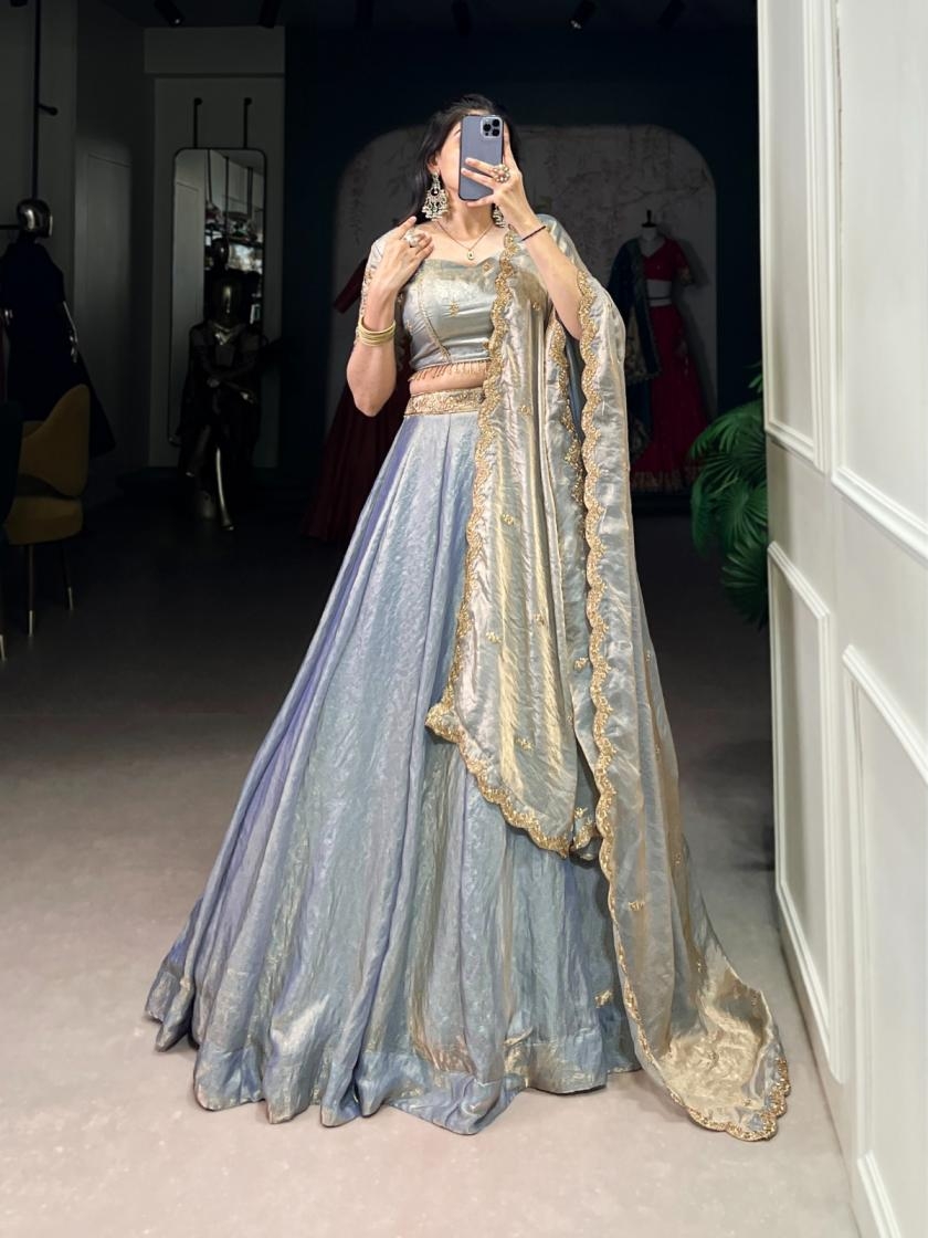 lnb1440 fendi gorgeous looking stitch lehenga with unstitch blouse and dupatta