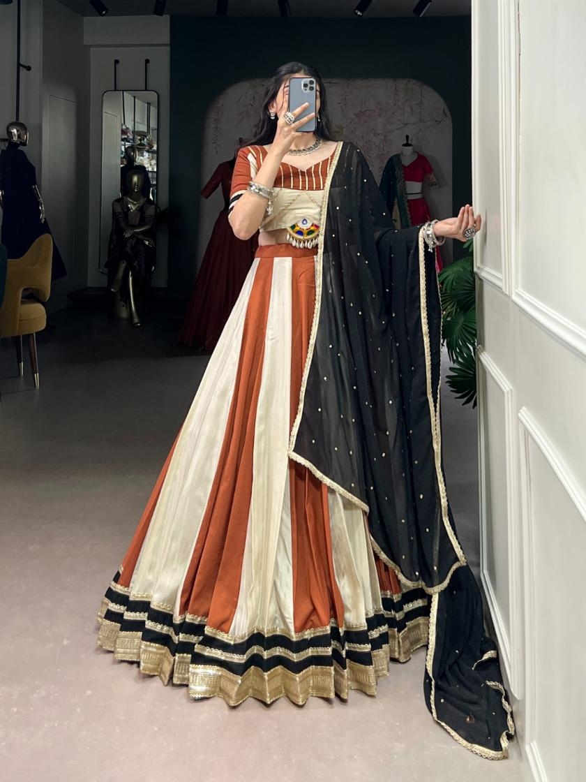 lnb1614 navratri style chinon lehenga blouse with georgette dupatta