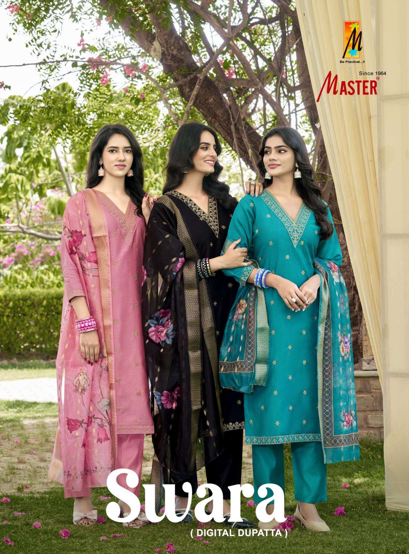 master swara series 1001 to 1008 vertican readymade modern suit in wholesale surat