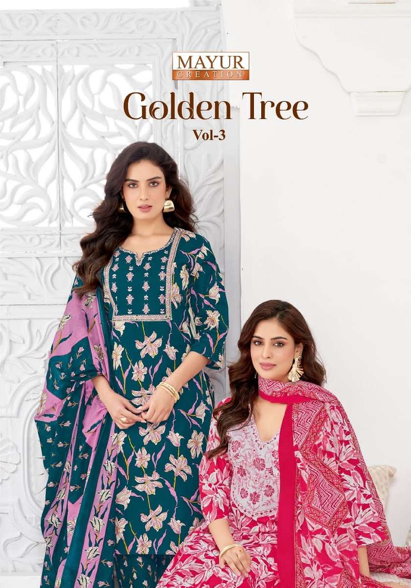Mayur Golden Tree Vol-3 series 3001-3010 Heavy Cotton wholesale suit 