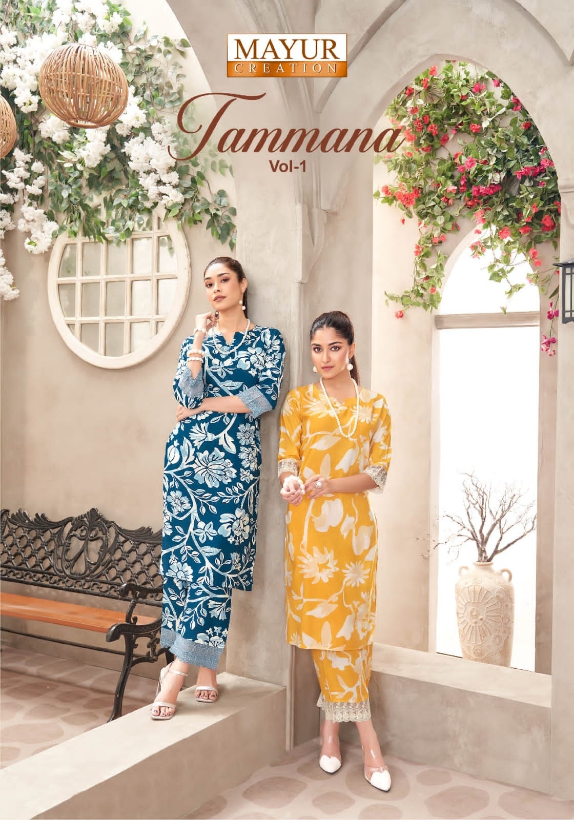 Mayur Tammana Vol-1 series 1001-1010 Heavy Rayon wholesale co-ord sets