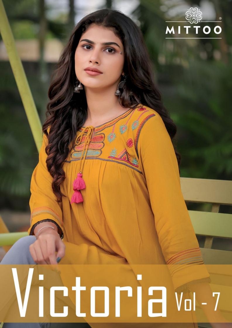 mittoo victoria vol 7 series 5035 to 5040 readymade kurtis in wholesale surat