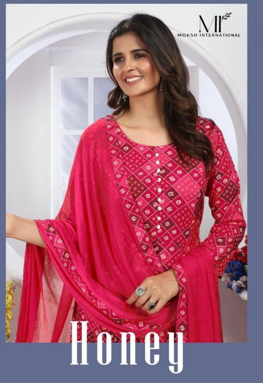 MOKSH HONEY VOL-1 series 4111-4115 Premium Chanderi wholesale suit 