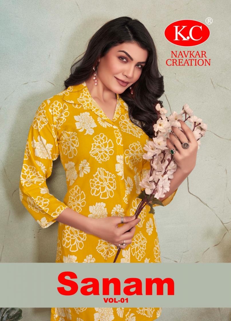 navkar creation sanam vol 1 series 1001 to 1008 elegance rayon readymade co-ord sets in wholesale surat