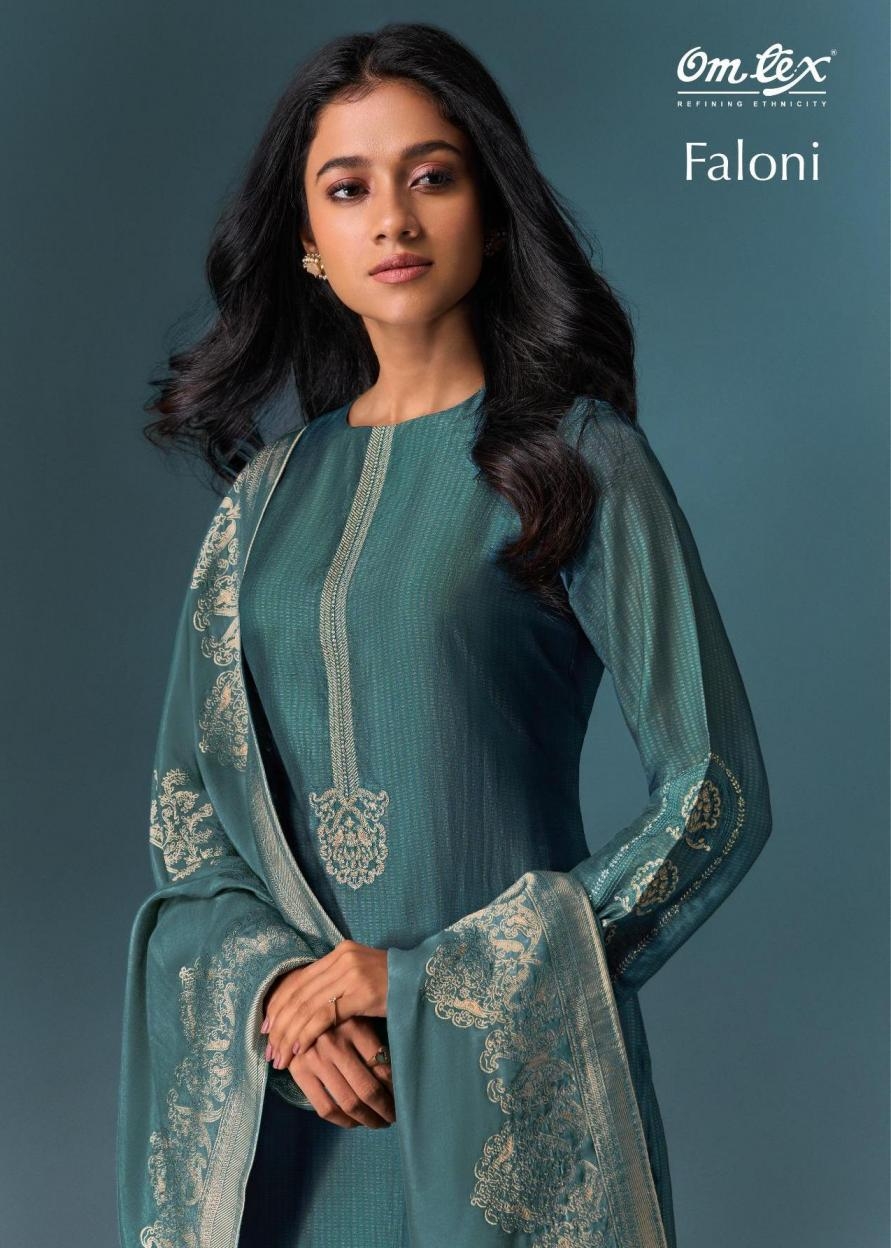 omtex faloni series 8031 A to B elegant style olivia silk digital print suit in wholesale surat