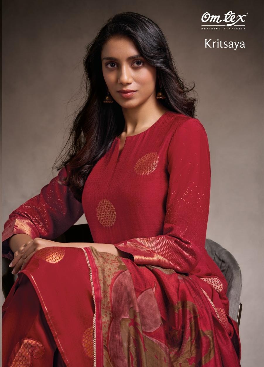 omtex kritsaya 8001 A to D muslin jacquard fancy salwar kameez in wholesale surat