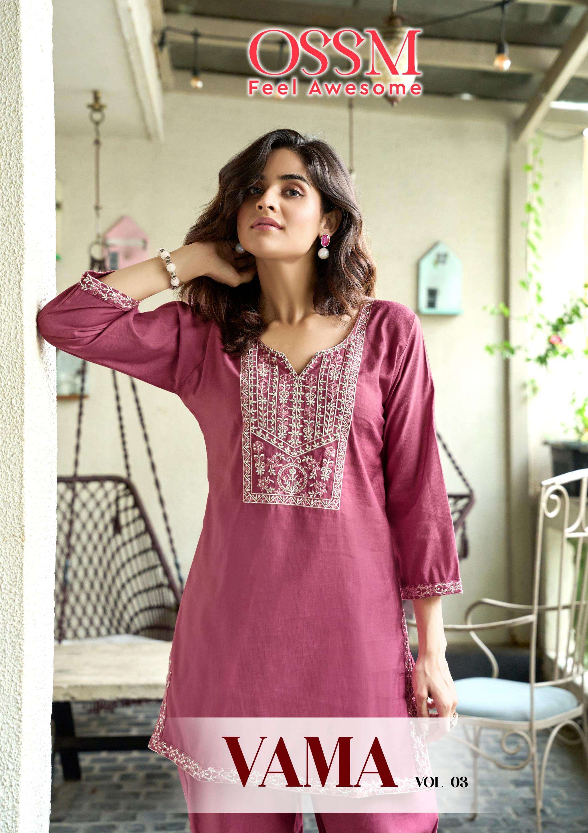 ossm vama vol 3 series 3001-3006 Viscos Vetican Silk wholesale co-ord sets
