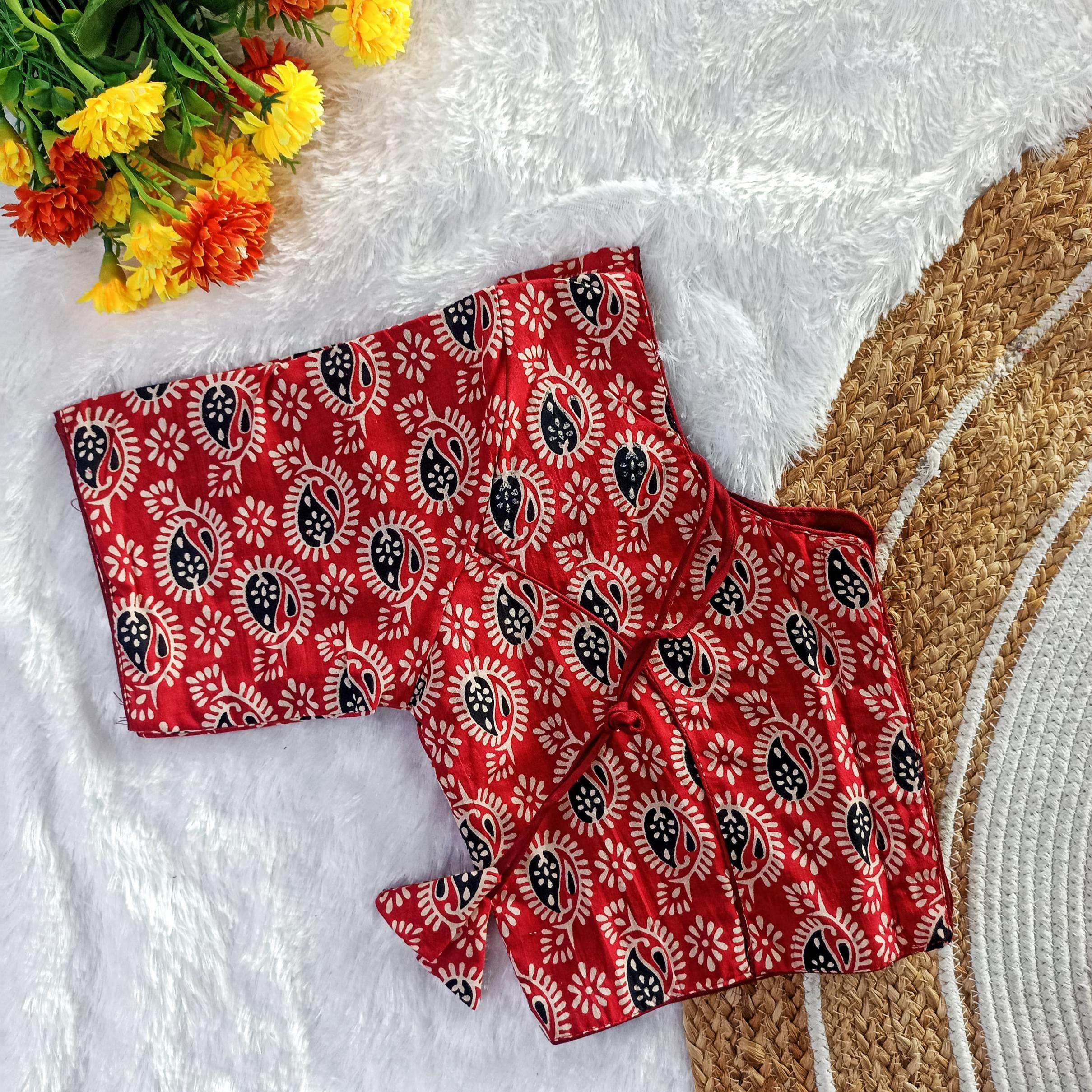 p r clothing cotton ajrakh np cotton ajrakh print readymade daily wear blouse in wholesale surat