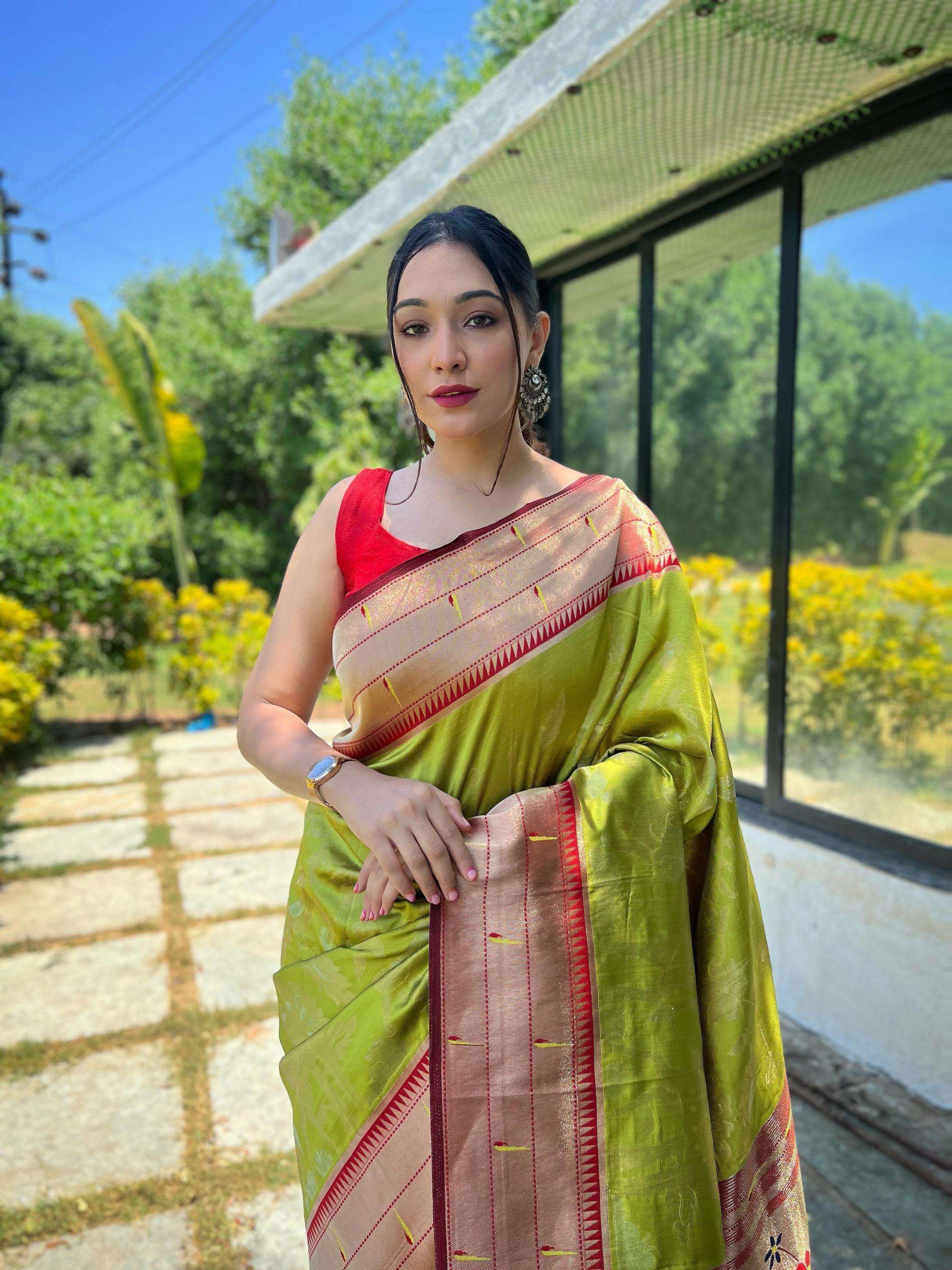 p r clothing gauri paithani silk popular design modern sarees in wholesale surat