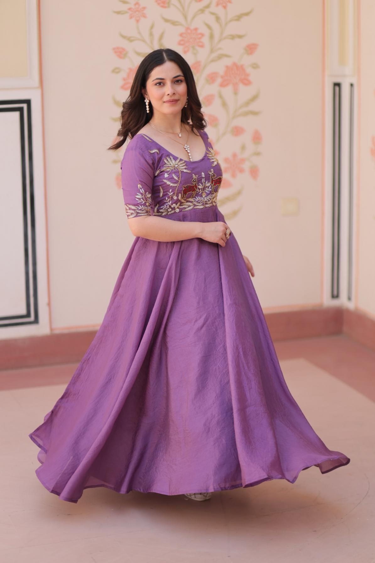 p r clothing ka 1176 gold crush exclusive design embroidered gowns in wholesale surat