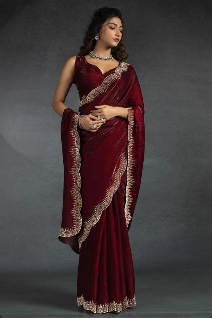 p r clothing kc 156 satin silk gorgeous look sarees in wholesale surat