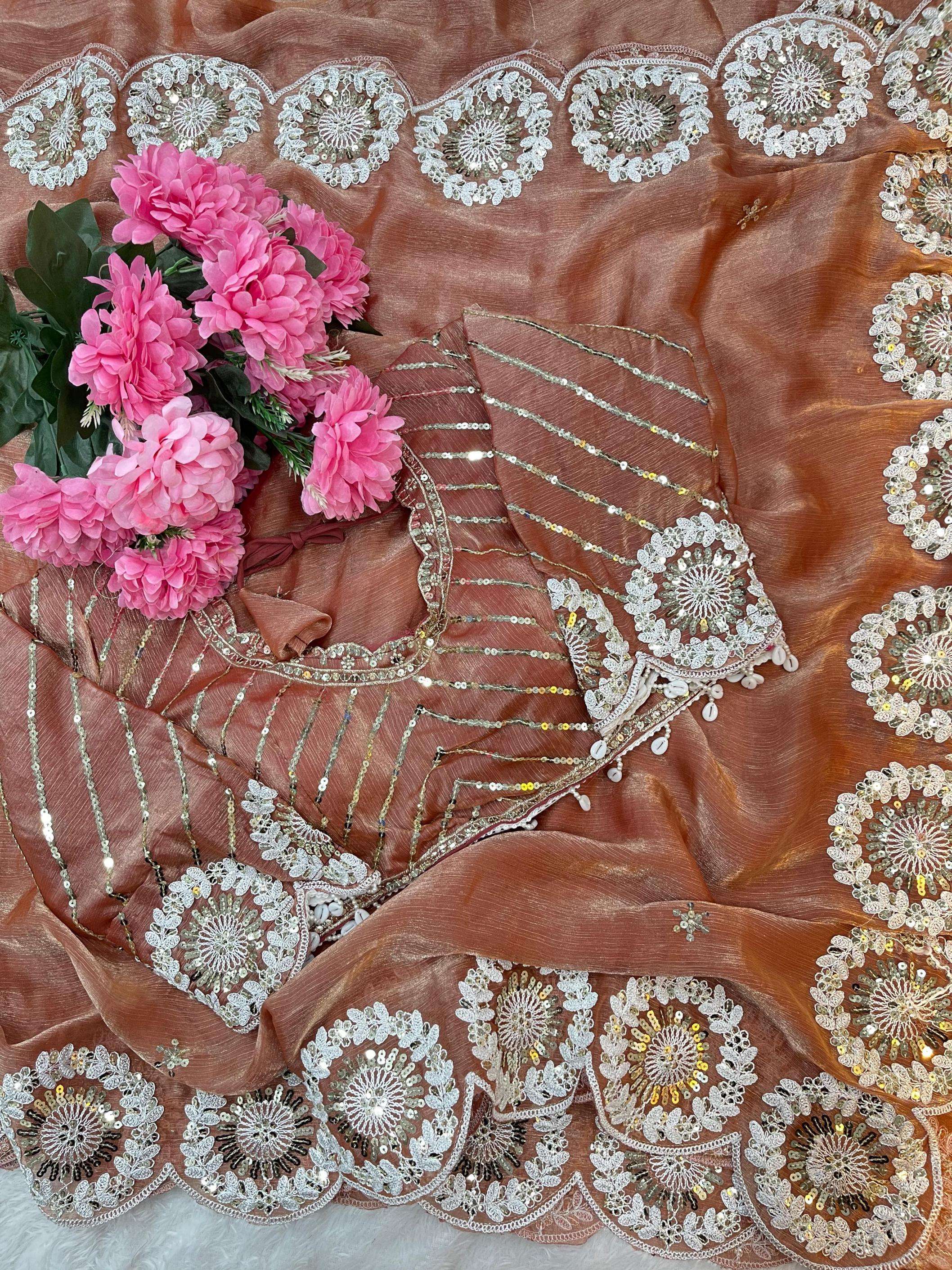 p r clothing kc 157 fendy chiffon embroidery traditional sarees in wholesale surat
